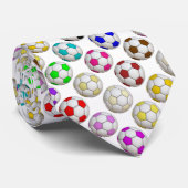 Colorful Voetballen Patroon Stropdas (Opgerold)