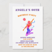 Colorful Volleyball Birthday Party nodigt uit (Voorkant)