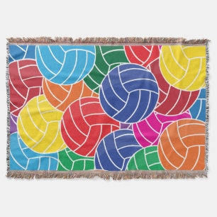 Colorful Volleyball Collage Deken