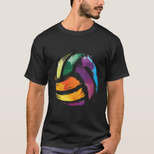 Colorful Volleyball Colorsplash Ball T-shirt