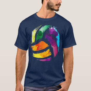 Colorful Volleyball Cute Colorsplash Ball Gift T-shirt