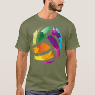 Colorful Volleyball Cute Colorsplash Ball Gift T-shirt
