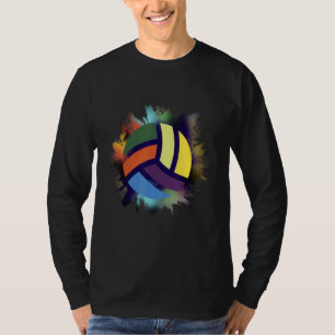 Colorful Volleyball Cute Colorsplash Ball Women Te T-shirt