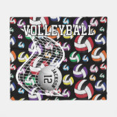 Colorful Volleyball Pattern Fleece Deken (Voorkant (Horizontaal))