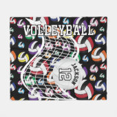 Colorful Volleyball Pattern Fleece Deken (Voorkant (Horizontaal))