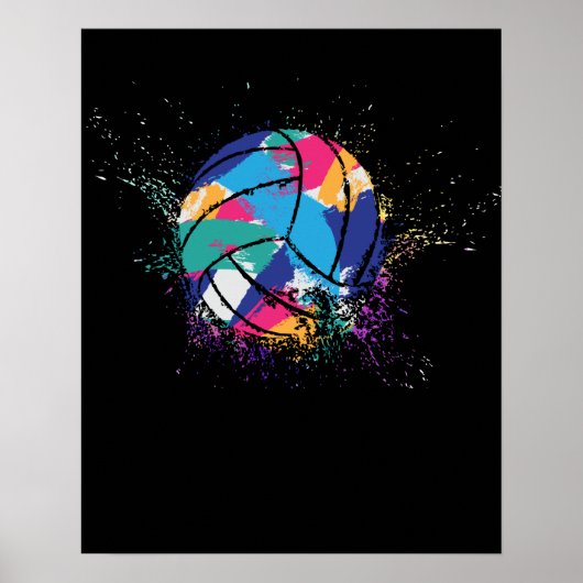 Colorful Volleyball Poster (Voorkant)
