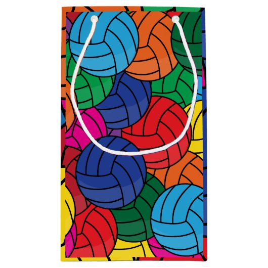 Colorful Volleyball Sport Collage Klein Cadeauzakje (Achterkant)