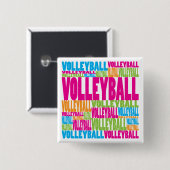 Colorful Volleyball Vierkante Button 5,1 Cm (Voorkant /achterkant)