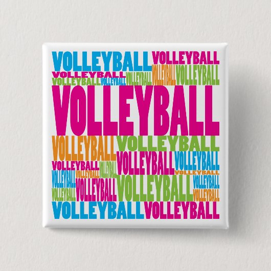 Colorful Volleyball Vierkante Button 5,1 Cm (Voorkant)