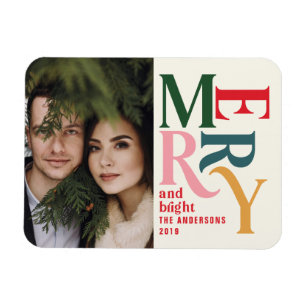 Colorful  vrolijk kerstbericht magneet