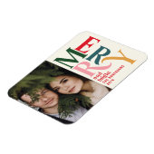 Colorful  vrolijk kerstbericht magneet (Linkerzijde)