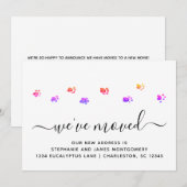 Colorful Walking Paws Moving Announcement Kaart (Voorkant / Achterkant)