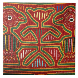Colorful Wall Hanging of Cuna Indians 2 Tegeltje