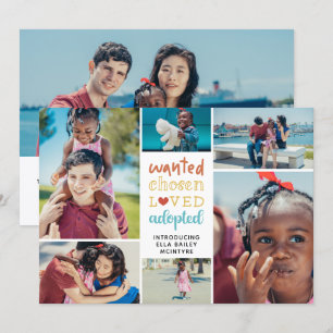 Colorful Wanted Chosen Loved Aangenomen Foto Colla Aankondiging