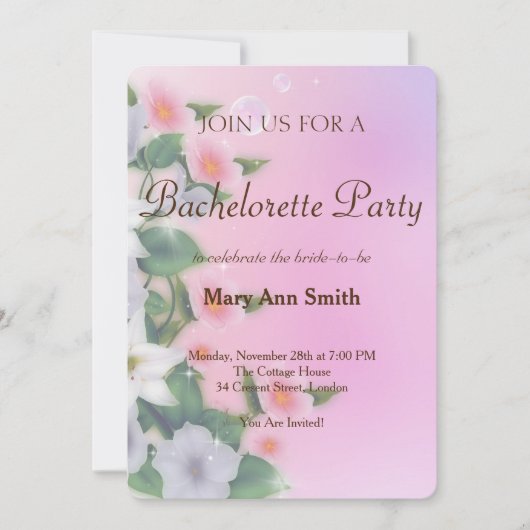 Colorful Water Color Bachelorette Party Invitation Kaart (Voorkant)