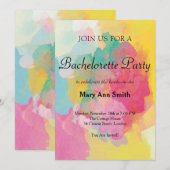 Colorful Water Color Bachelorette Party Kaart (Voorkant / Achterkant)