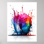 Colorful Water Splash Abstract Art Poster (Voorkant)