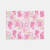Colorful Water Splash Roze Monogram Patroon Fleece Deken (Voorkant (Horizontaal))