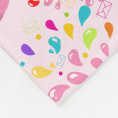 Colorful Water Splash Roze Monogram Patroon Fleece Deken (Hoek)