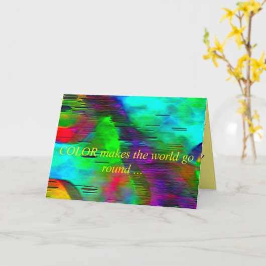 "Colorful Water Wall" 5 x 7 Wenskaart Kaart (Gele Bloem)