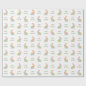 Colorful Watercolor Bunny Pattern Happy Easter Cadeaupapier (Vlak)