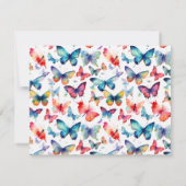 Colorful Watercolor Butterfly Pattern  Notitiekaartje (Achterkant)