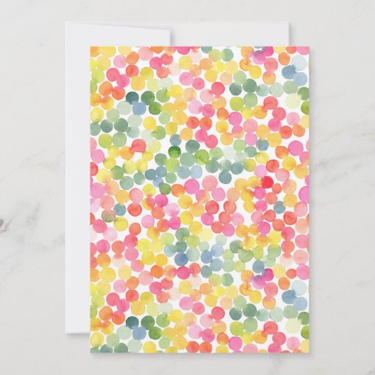 Colorful Watercolor Confetti Birthday Celebration Kaart (Achterkant)
