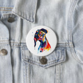 Colorful Watercolor Dachshund Button (In situ)