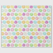 Colorful Watercolor Donuts with Sprinkles Pattern Cadeaupapier (Vlak)