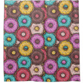 Colorful Watercolor Donuts with Sprinkles Pattern Douchegordijn (Voorkant)