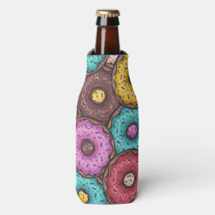 Colorful Watercolor Donuts with Sprinkles Pattern Flesjeskoeler