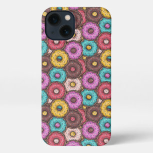 Colorful Watercolor Donuts with Sprinkles Pattern iPhone 13 Hoesje