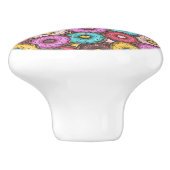 Colorful Watercolor Donuts with Sprinkles Pattern Keramische Knop (Zijkant)