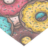 Colorful Watercolor Donuts with Sprinkles Pattern Medium Tafelloper (Hoek)