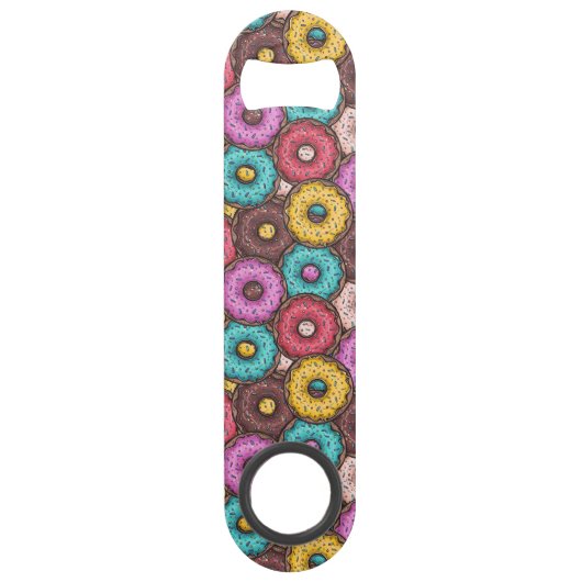 Colorful Watercolor Donuts with Sprinkles Pattern Speed Flessenopener (Voorkant)