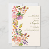 Colorful Watercolor Floral Engagement Party Kaart (Voorkant)