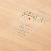 Colorful Watercolor Floral Wedding Acryl Uitnodigingen (Laagn)