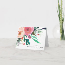 Colorful Watercolor Flower Wedding Thank You Card Bedankkaart