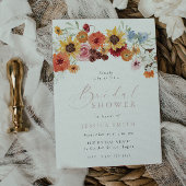 Colorful Watercolor Flowers Bridal Shower  Kaart