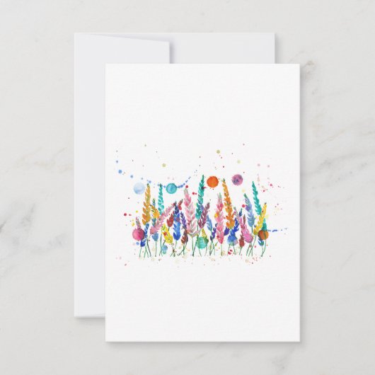 Colorful Watercolor Flowers Kaart (Voorkant)