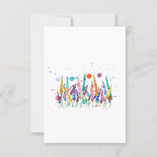Colorful Watercolor Flowers Kaart