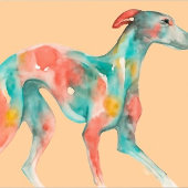 Colorful Watercolor Greyhound Fine Art Poster