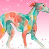 Colorful Watercolor Greyhound Fine Art Poster