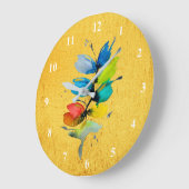 Colorful watercolor loose abstract floral grote klok (Hoek)