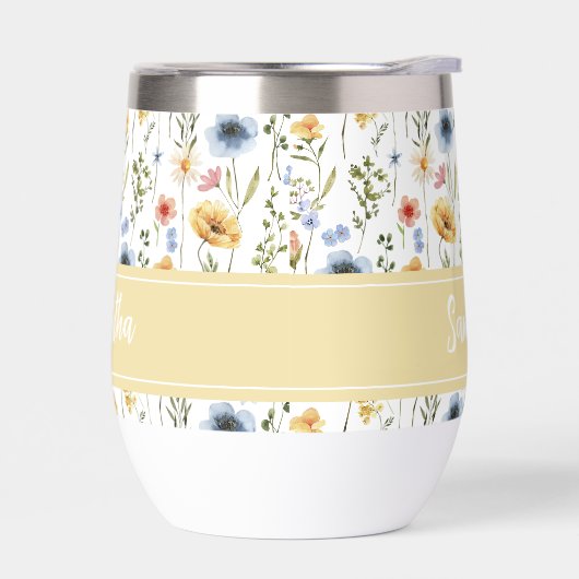 Colorful Watercolor Monogram Spring Wildflower (Links)