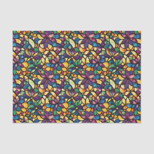 Colorful Watercolor Mosaic Stained Glass Decoupage Tissuepapier (Voorkant)