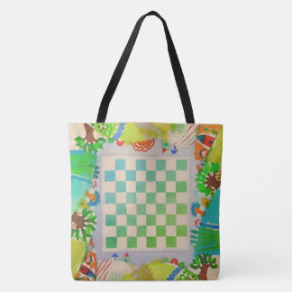 Colorful Watercolor Playable Gameboard Tote Bag