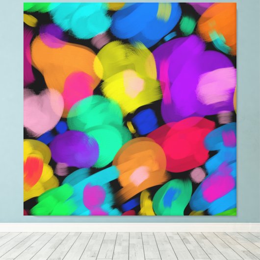 Colorful watercolor print (Insitu (Houten vloer))