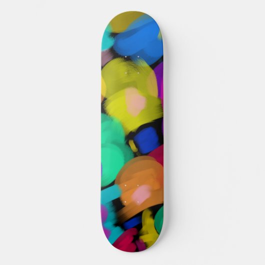 Colorful watercolor print persoonlijk skateboard (Voorkant)