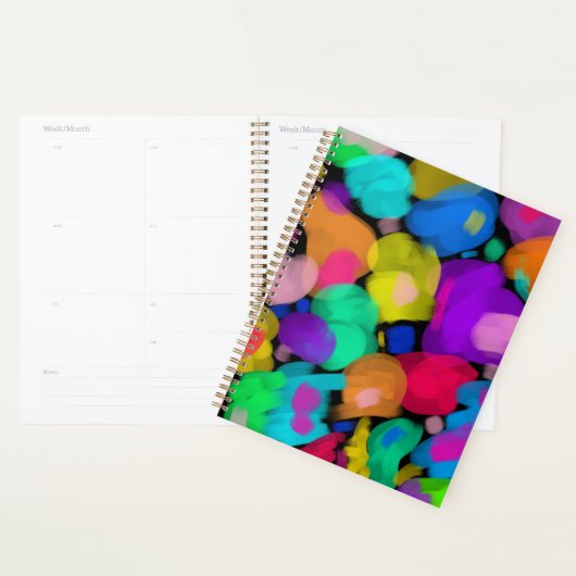 Colorful watercolor print planner (Display)